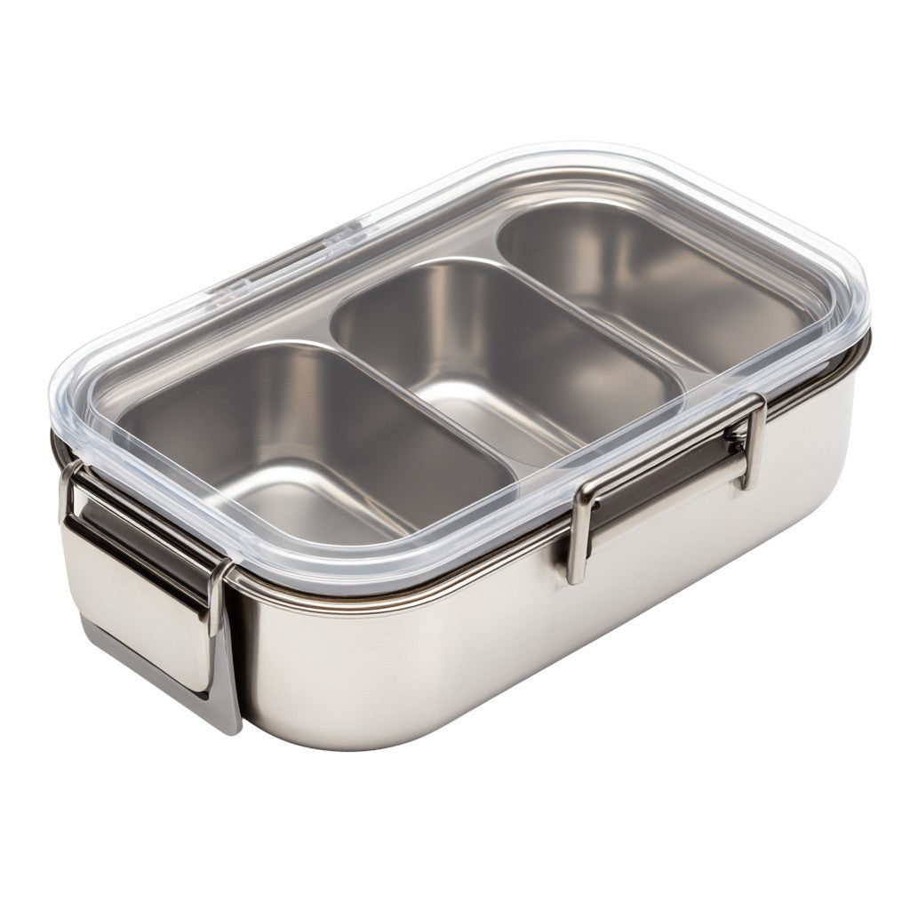 Zoqmi Stainless Steel Divided Lunch Box - 3 Compartments